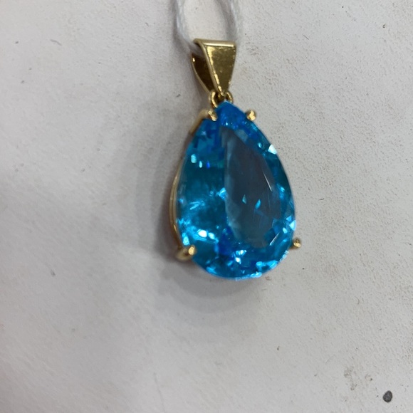 Gorgeous blue pendant set an 18 karat gold - Picture 9 of 9